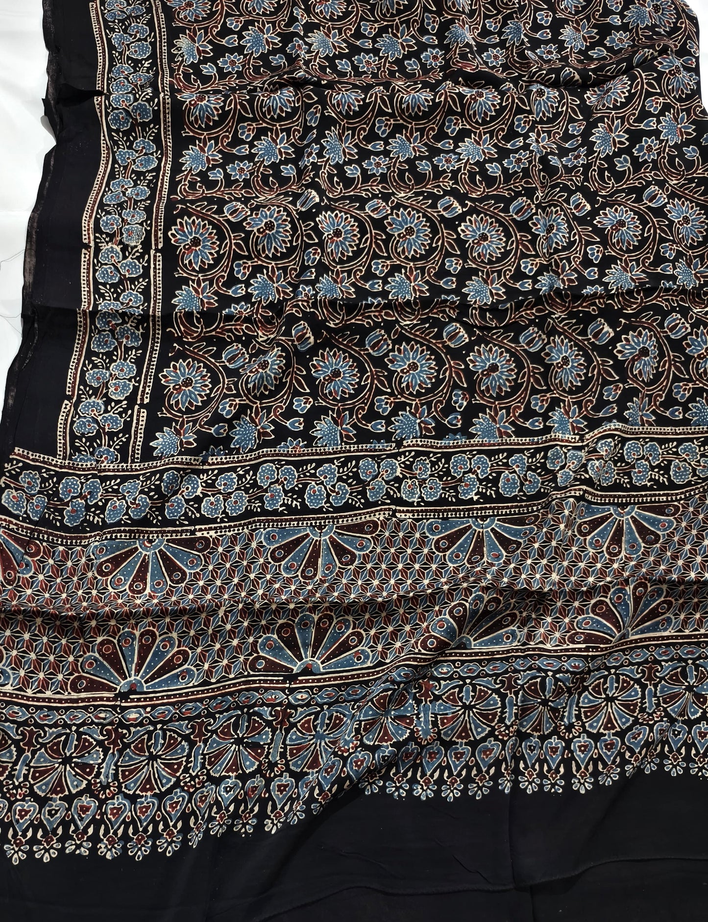 Ajrakh Dupatta in black