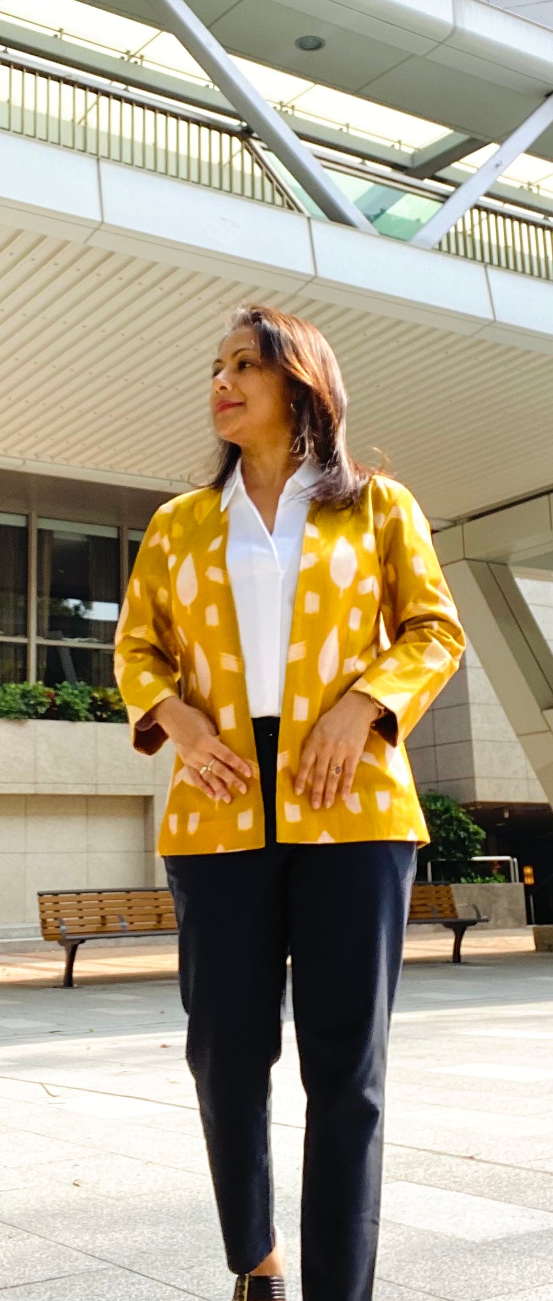 Yellow silk jacket