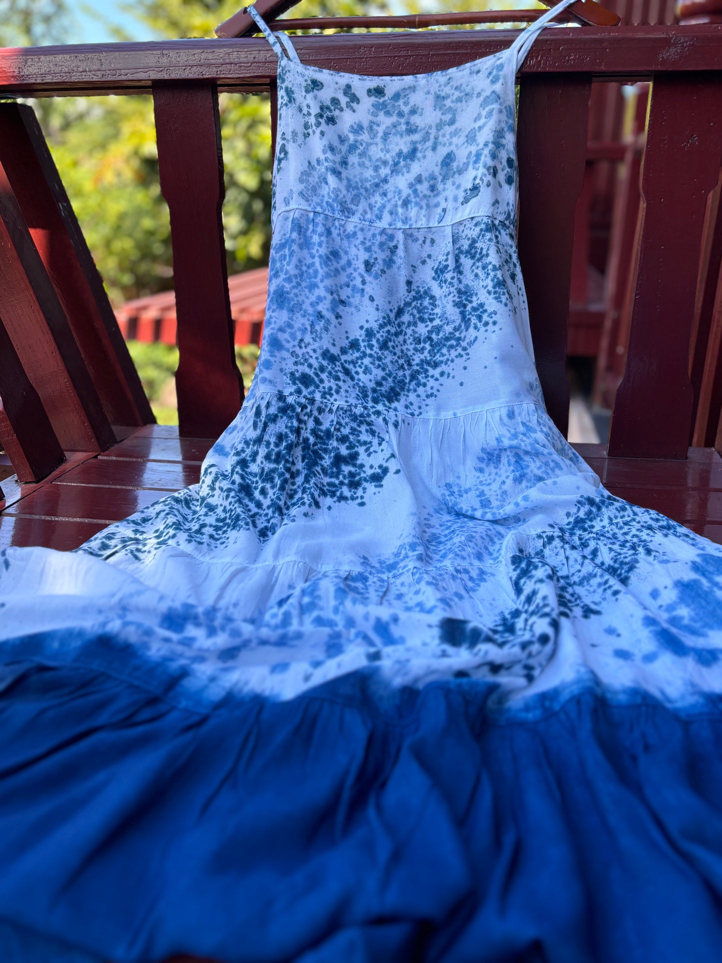 Indigo tie dye dress