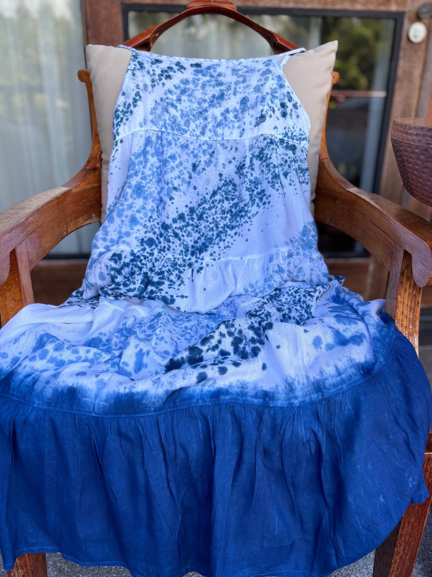 Indigo tie dye dress