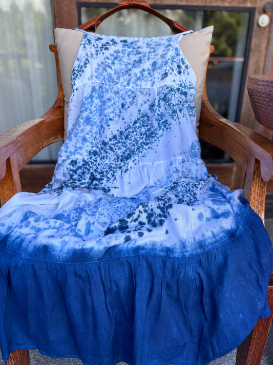 Indigo tie dye dress