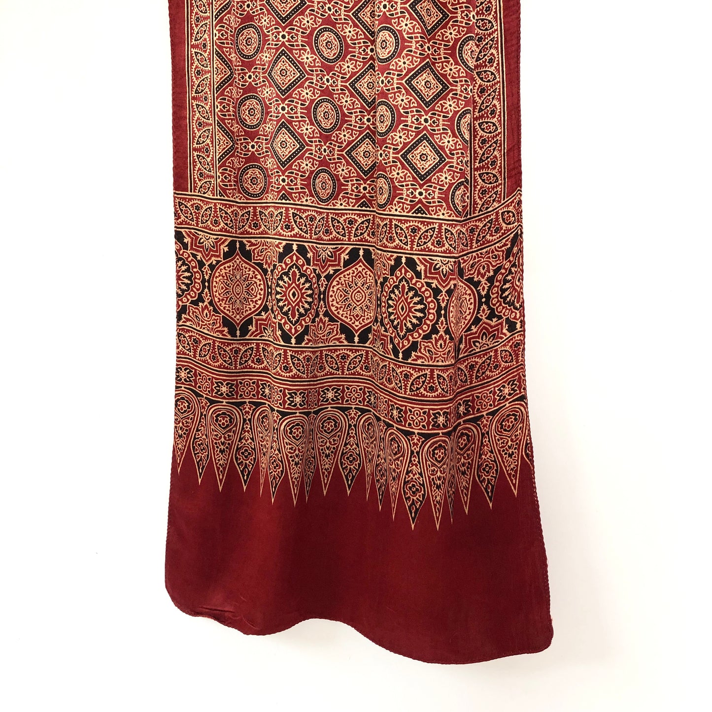 Ajrakh stole in modal silk
