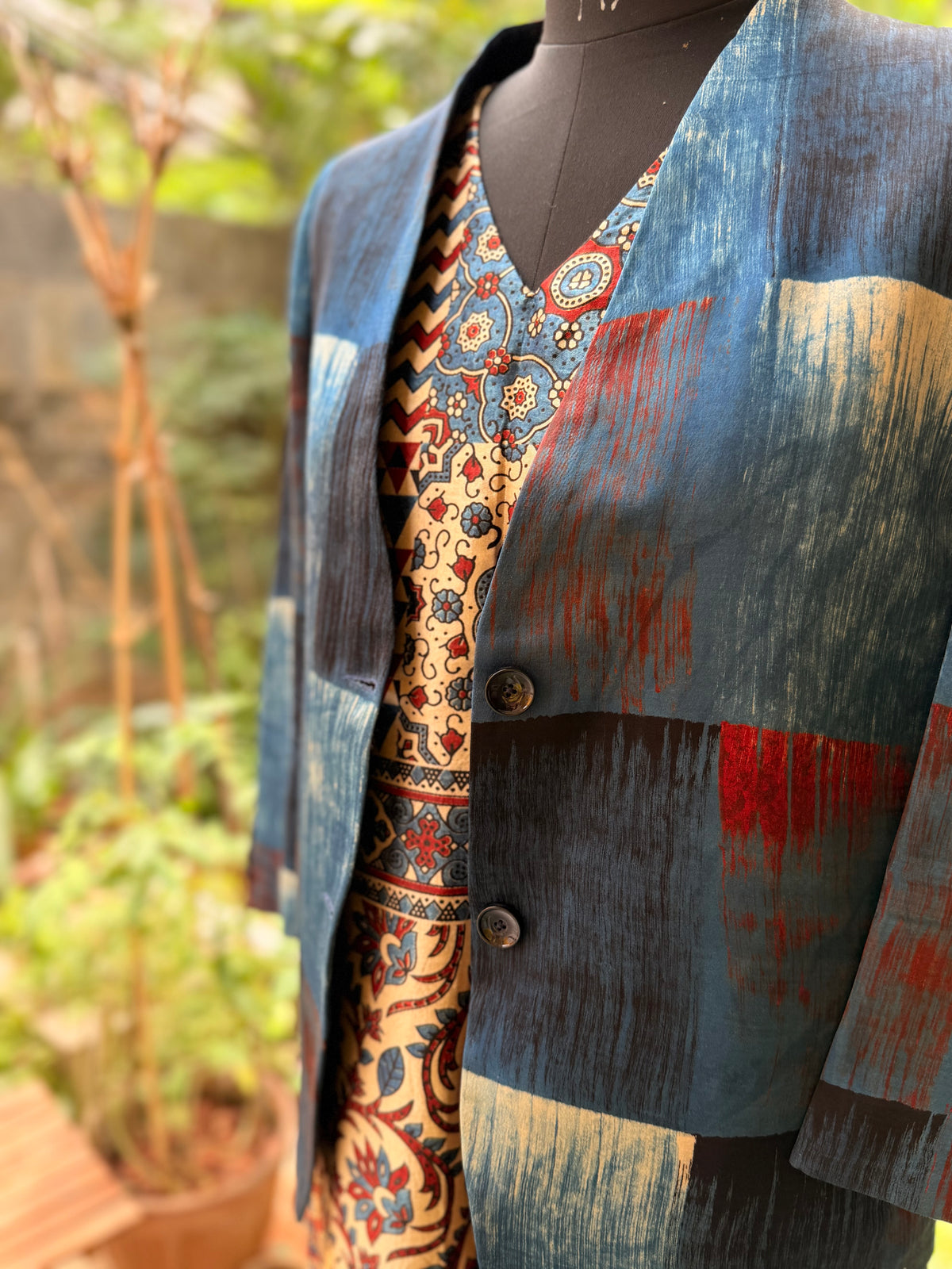 Silk blazer - blue