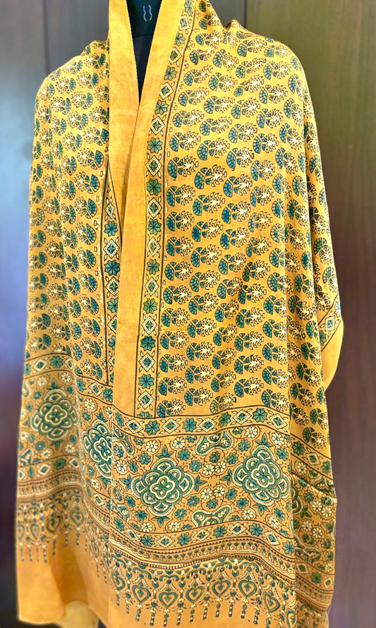 Ajrakh stole in modal silk