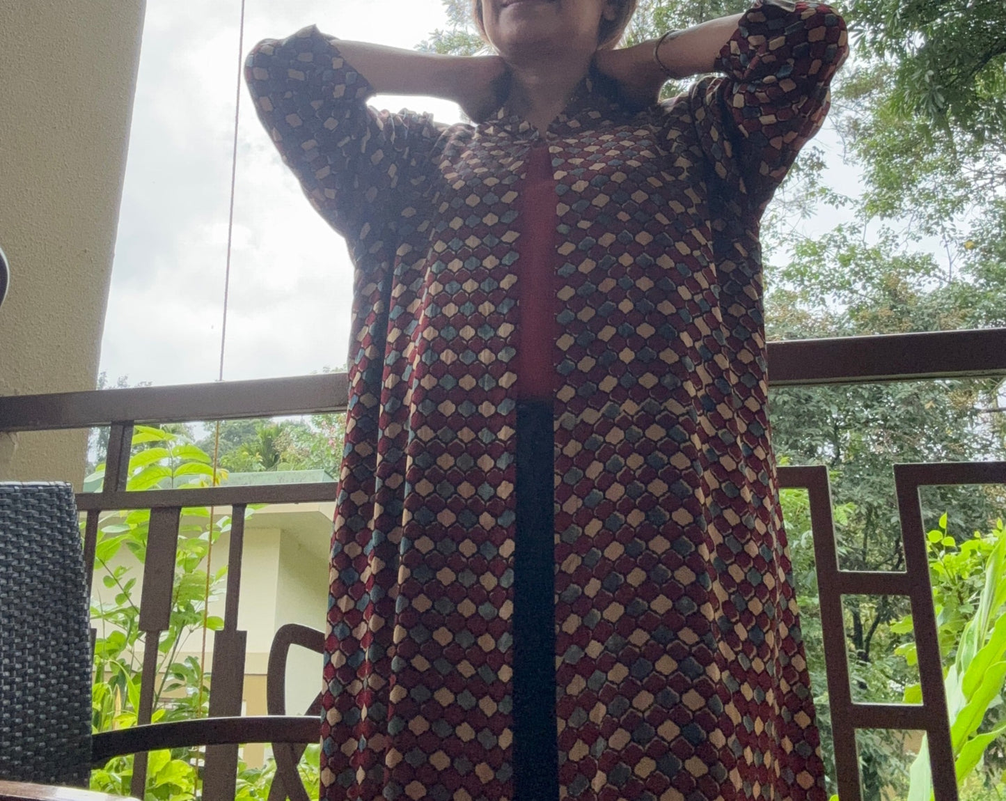 Madhubala shrug in Red and blue