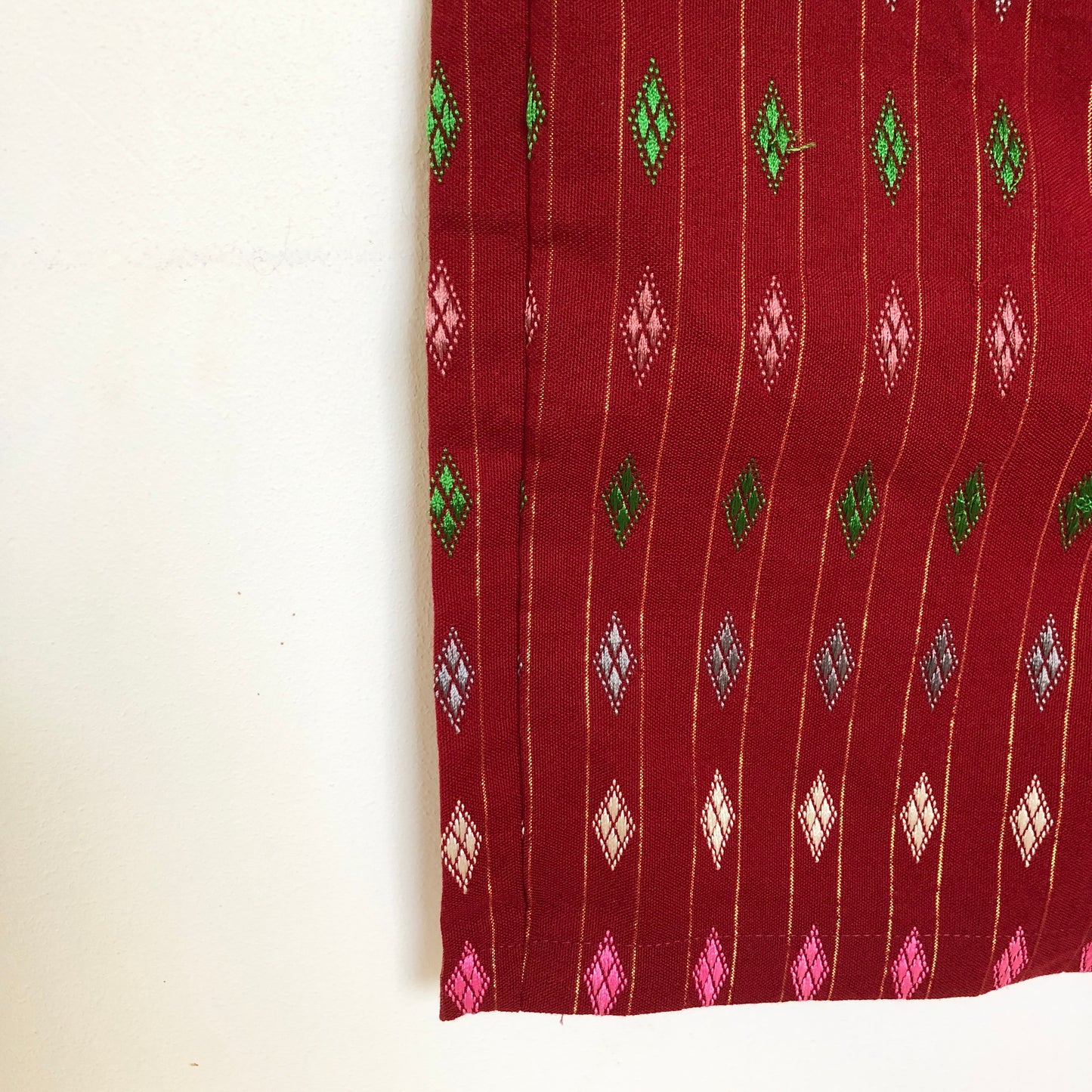 Red straight handwoven pants