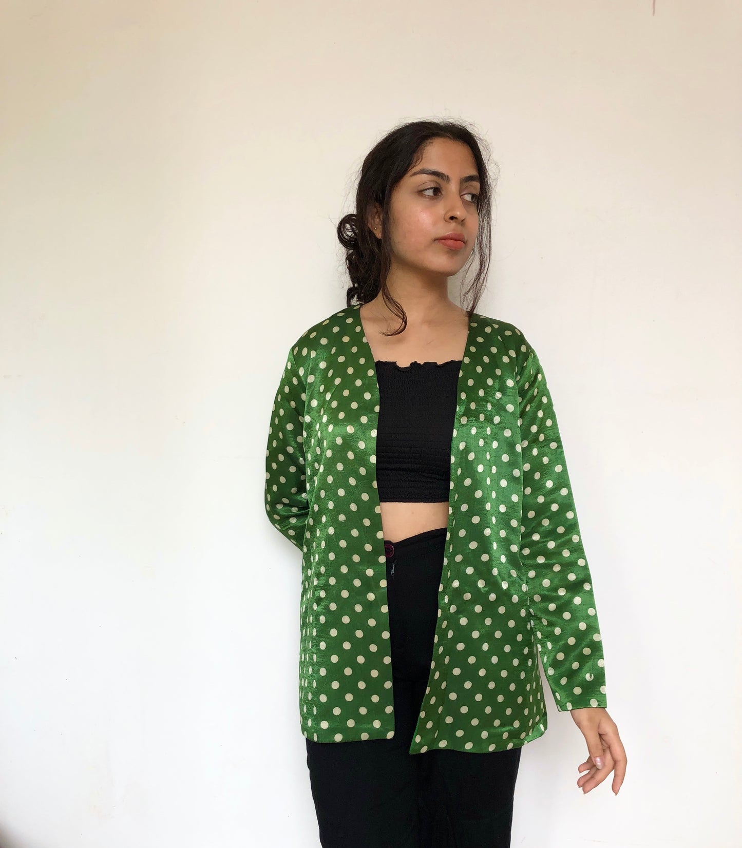 Polka dot jacket in green