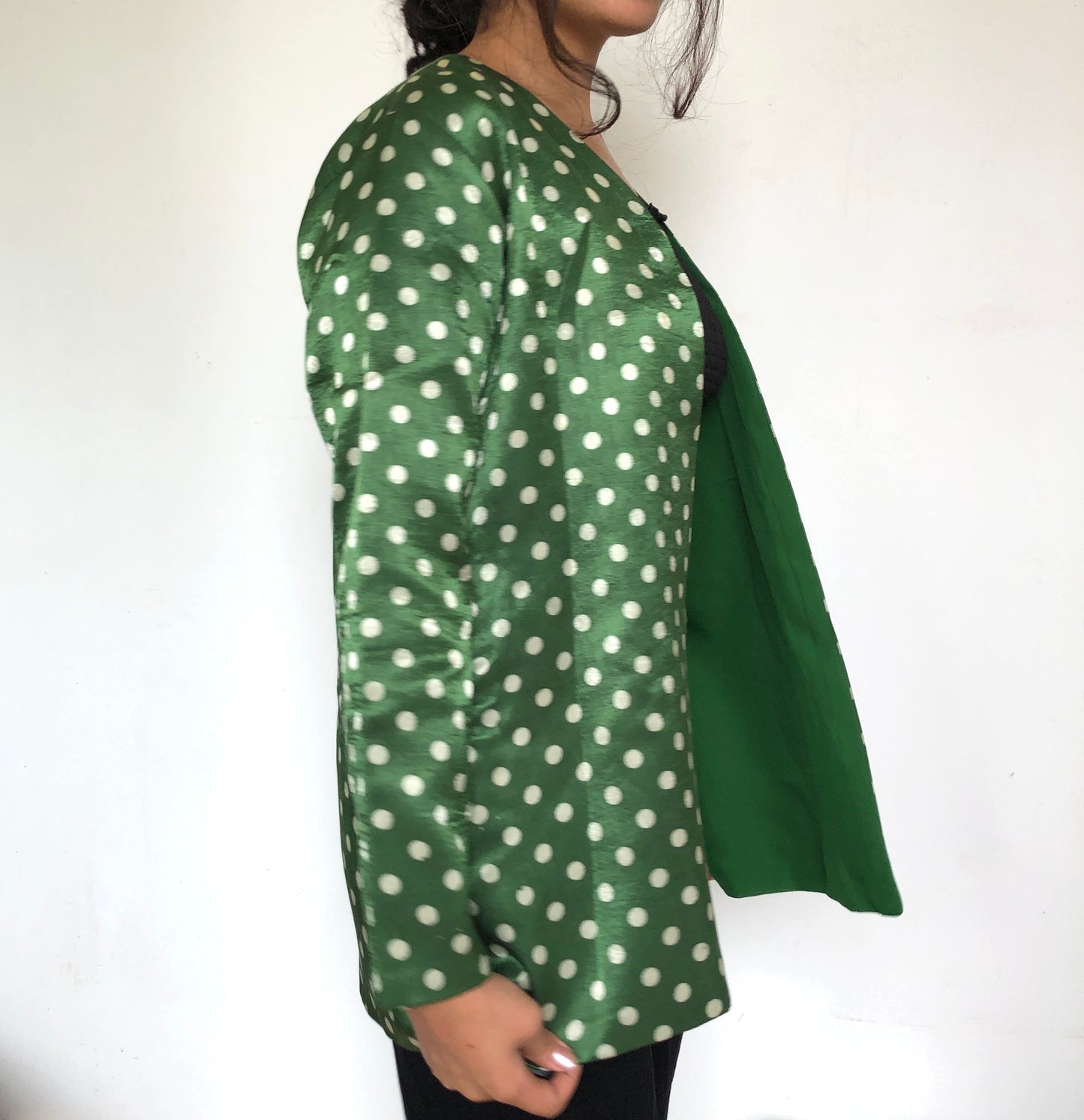 Polka dot jacket in green