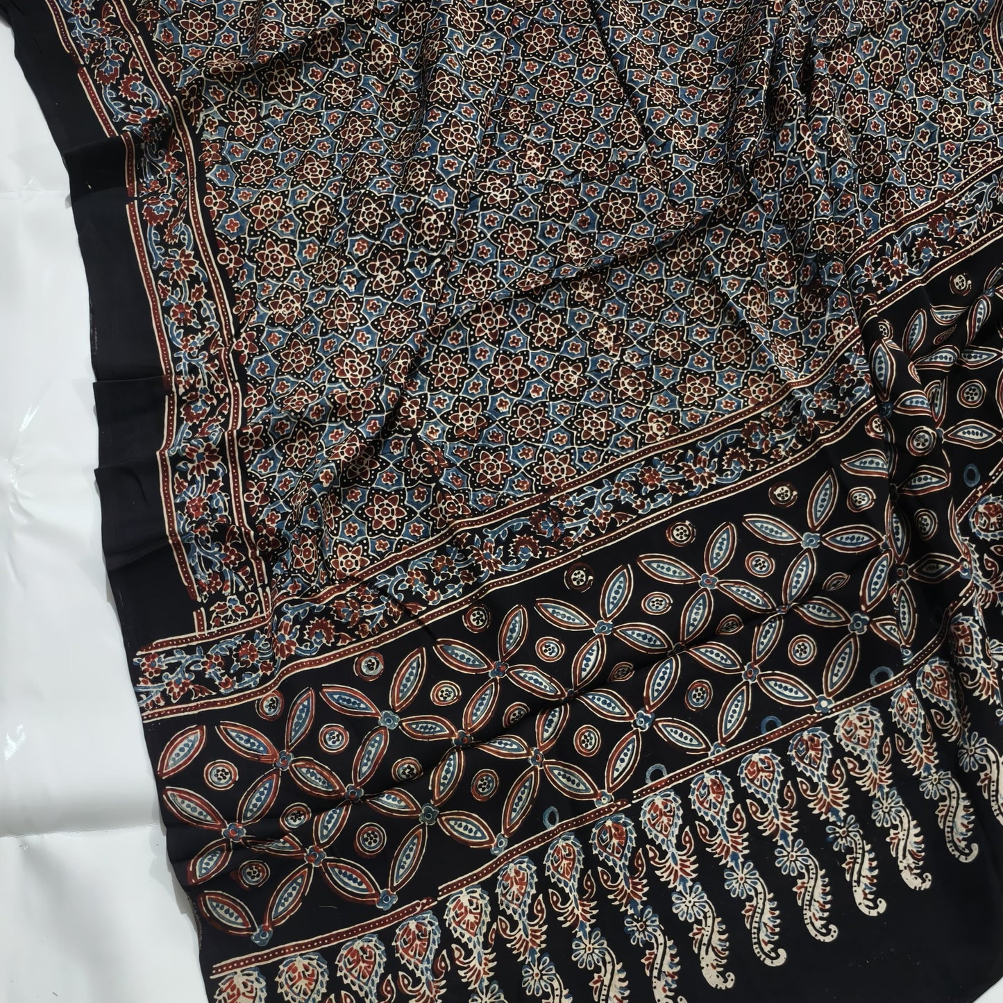 Ajrakh Dupatta in black