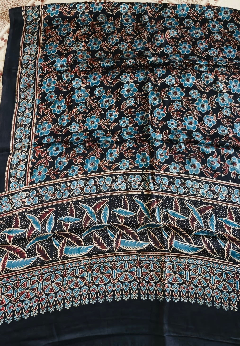 Ajrakh Dupatta in black