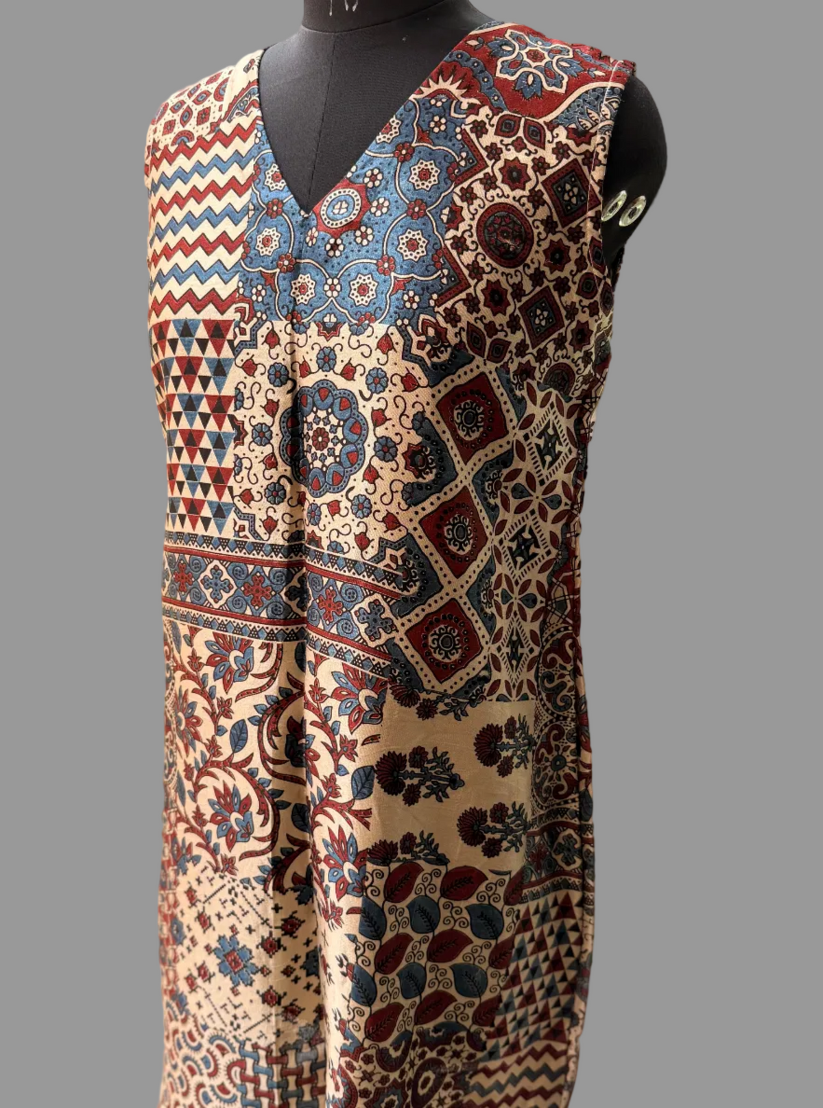 Ajrakh silk dress