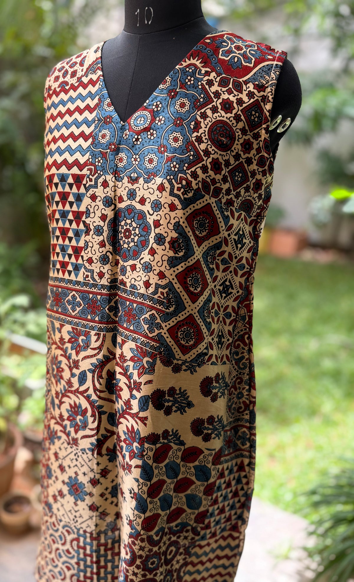Ajrakh silk dress