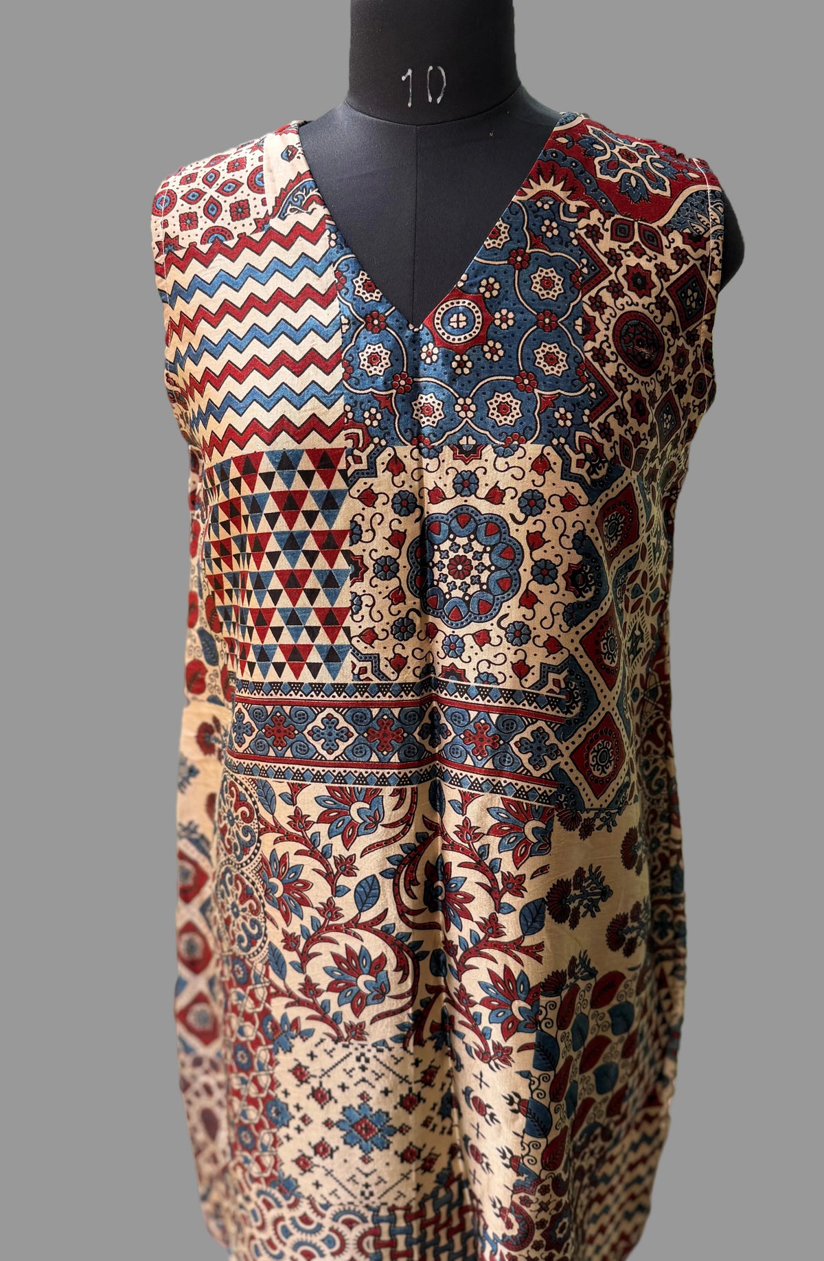 Ajrakh silk dress