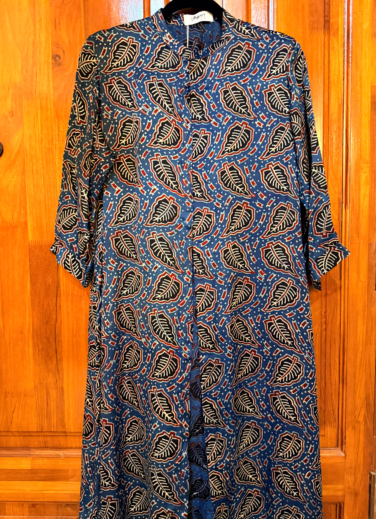 Blue & red shrug - in modal silk