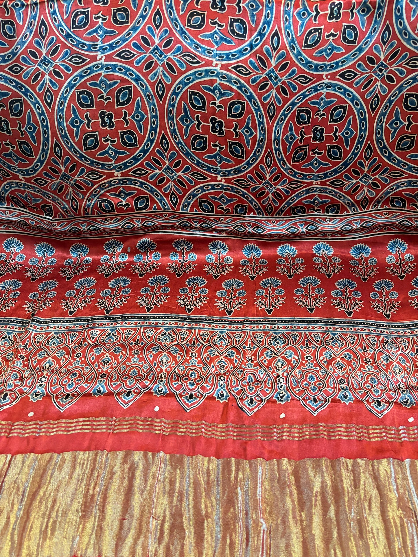 Ajrakh Dupatta in red