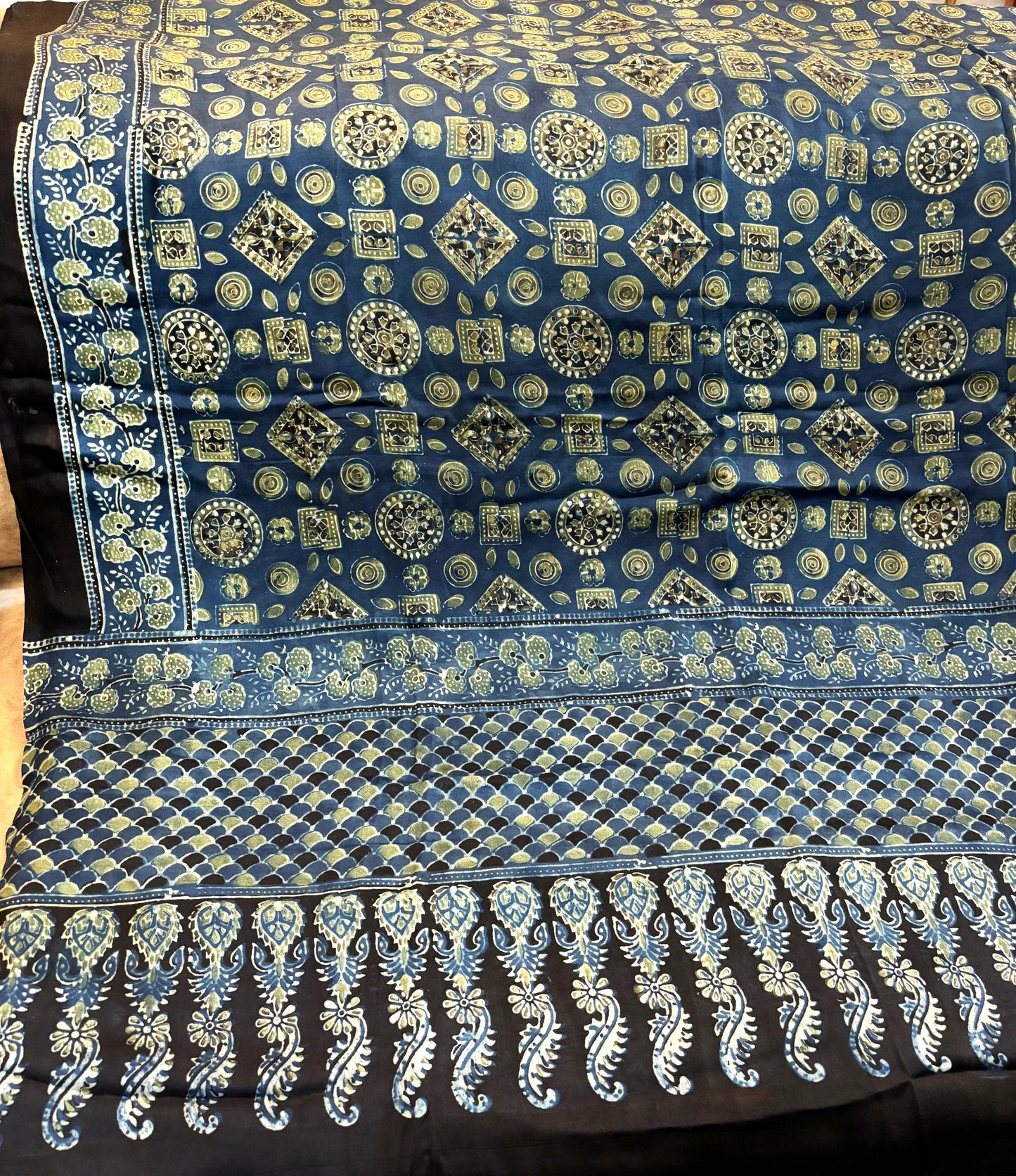 Ajrakh Dupatta in blue