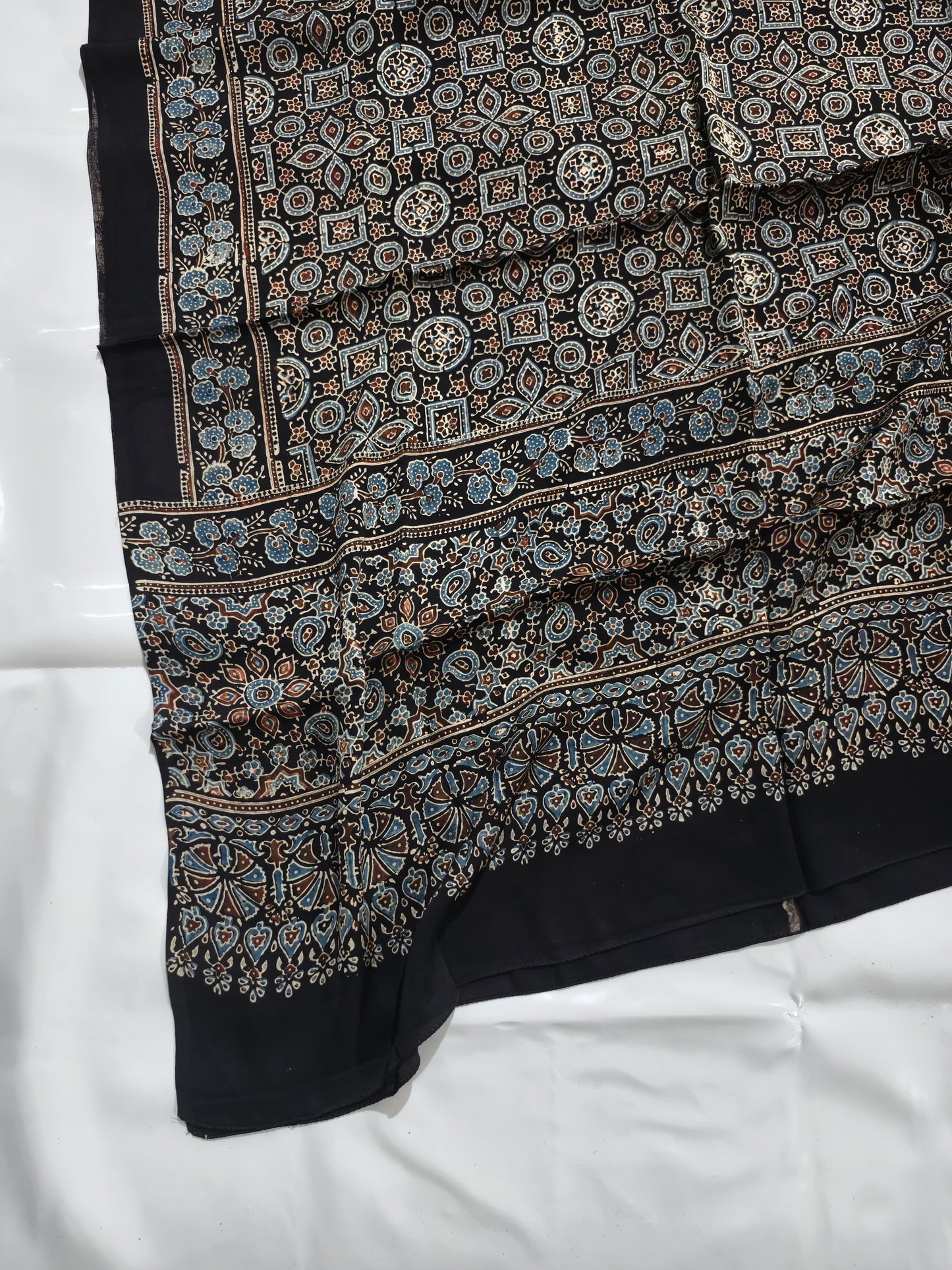 Ajrakh Dupatta in black