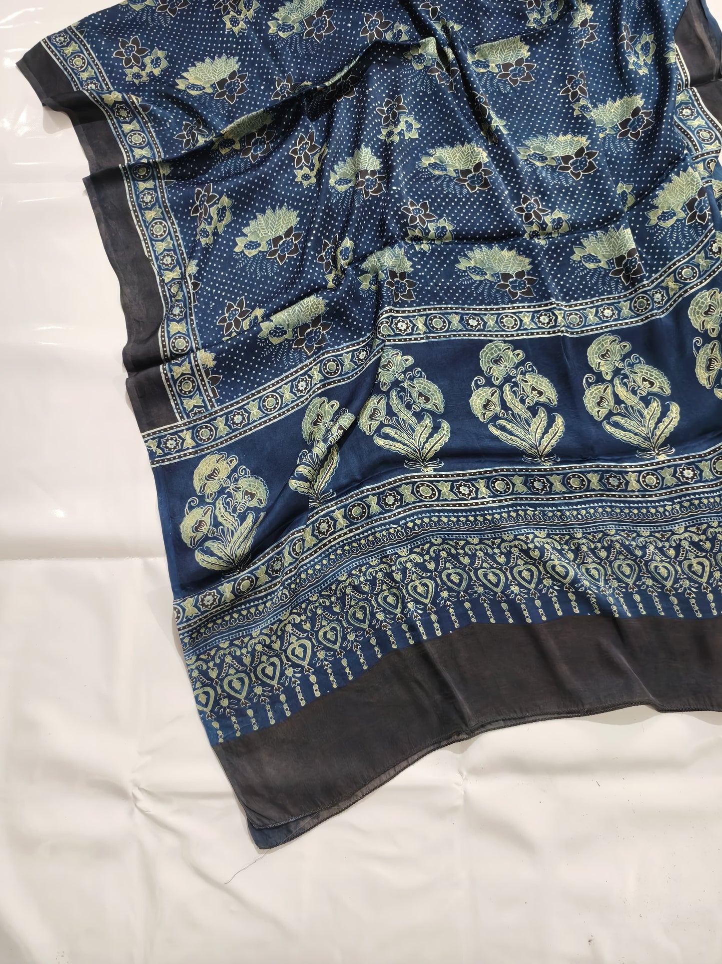 Ajrakh Dupatta in blue